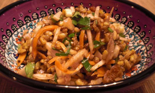 Orientalischer Linsen-Reis Salat mit Topinambur