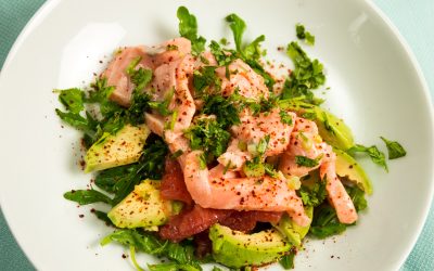 Sprachübungen für Genießer – Lachs-Ceviche mit Avocado und rosa Grapefruit