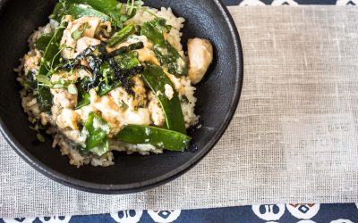 Big in Japan – Hühnchen Donburi mit Zuckerschoten und grünem Spargel