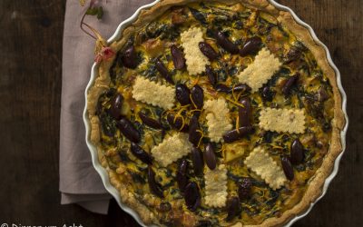 Spätsommer oder schon so richtig Herbst? Kartoffel-Mangold-Ricotta Tarte mit Orangen und Oliven