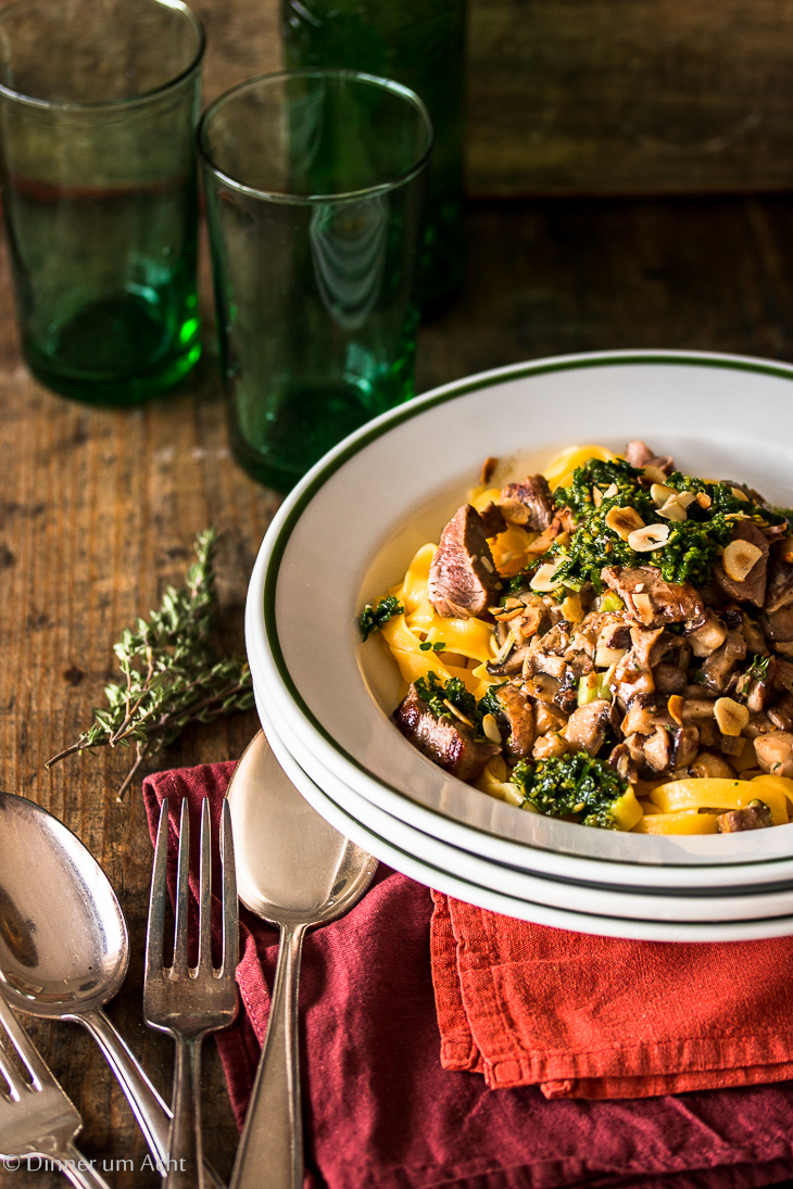 Üppige Feste und jetzt die Reste – Tagliatelle mit Reh Filet, Pilzen ...