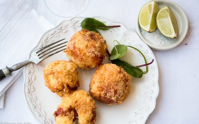 Tapas Olé! – Reisbällchen mit Pata Negra Schinken, Manchego und Mozzarella