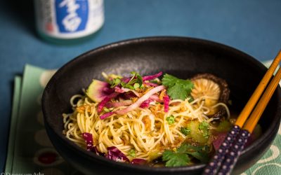 Geerdet mit Miso-Nudelsuppe