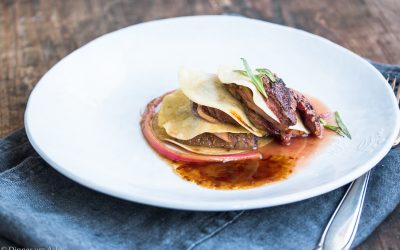 Geflügelleber Lasagne mit Pfeffer-Rhabarber