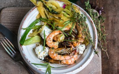 Bayerische(!) Garnelen mit Fenchel und Pernod und ein Sommerabend bei Feinkost Käfer in München
