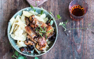 Italienische „Kill Bill“ – Momente und Pasta mit Pecorino, Pancetta und Pilzen