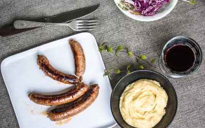 Aligot – das sündigste aller Pürees mit Miso-Rotweinwurst