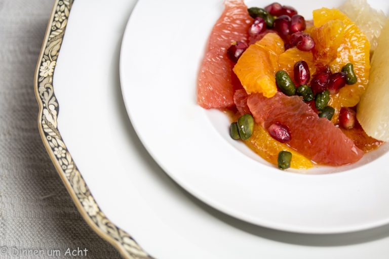 Citrus pur! Pomelo-Blutorangensalat mit Orangenblütenwasser,Kardamom ...