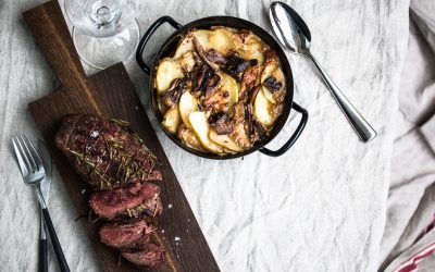 Luxuriös Wintergrillen – Rinderfilet mit Kartoffel-Steinpilzgratin