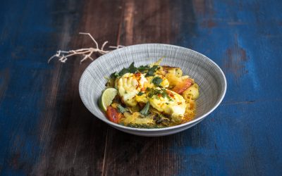 Seeteufel in Kurkuma-Safran Butter mit Fenchel und Blutorangen [low carb]