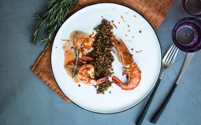 Linsen zum Liebhaben – mit Wildfanggarnelen, Blutorangen und Kräutern