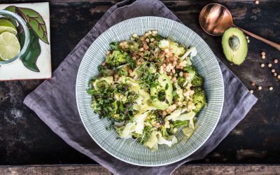 Sardische Fregola Tostada mit Limetten-Kokos Spitzkraut