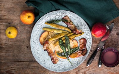 Badische Bubespitzle mit Schwarzgeräuchertem, Äpfeln und Rahmsauerkraut