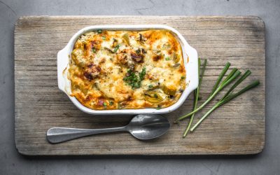 Lauchgratin mit Shiitake, Miso und jede Menge guter Vorsätze
