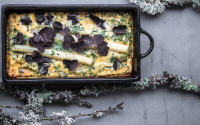 Schwarzwurzel-Clafoutis mit schwarzen Trüffeln aus Lalbenque