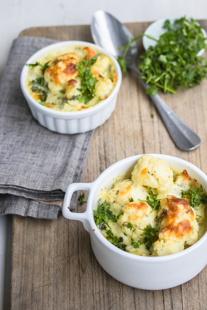Blumenkohlgratin mit Zitronen-Kerbel Béchamel - Dinner um Acht