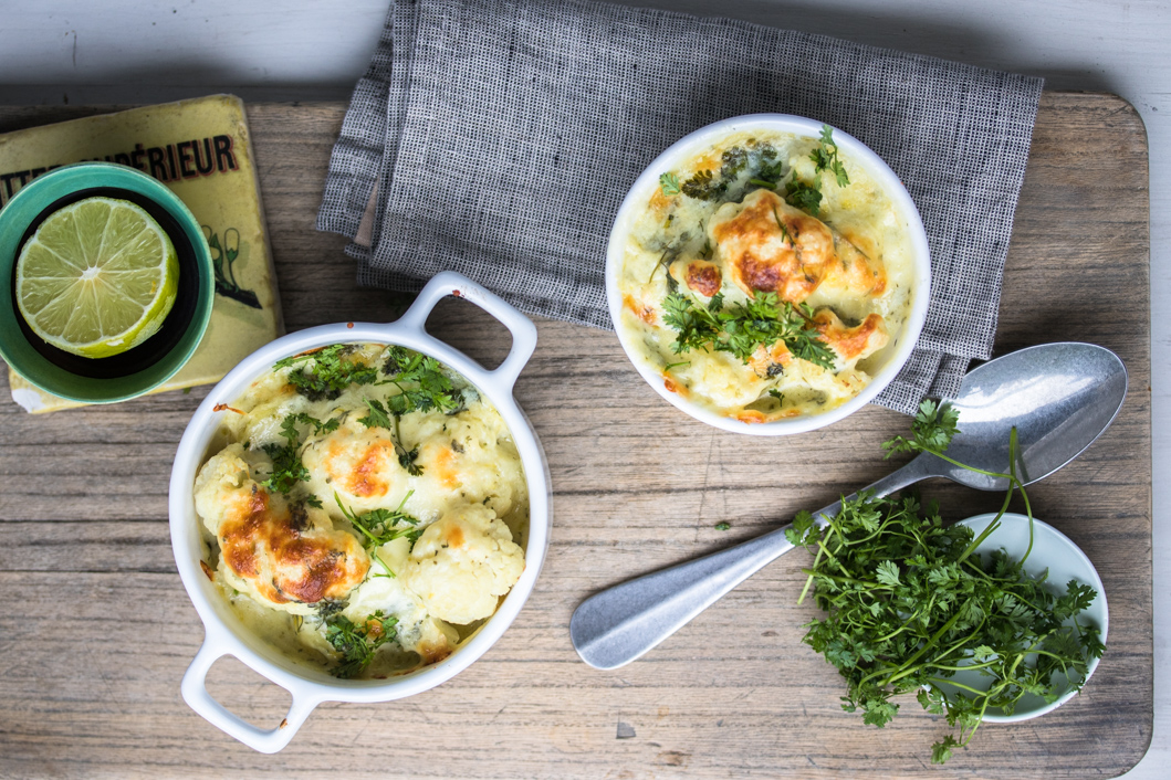 Blumenkohlgratin mit Zitronen-Kerbel Béchamel - Dinner um Acht
