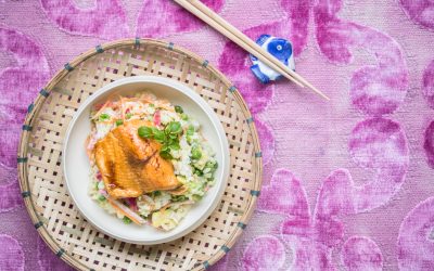 Teriyaki Saibling mit Sushireis Salat