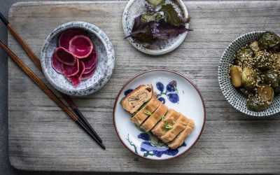 Gerösteter Rosenkohl „Gomasio“ mit Tamagoyaki
