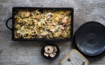 Umami Kartoffel-Lauch Gratin mit Miso