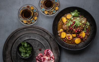 Lamm mit Safran und Granatapfel aus der aserbaidschanischen Küche