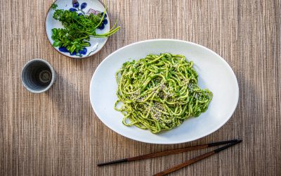 Spaghetti mit Miso-Spinat Pesto