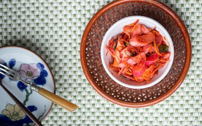 Rhabarber Kimchi mit Blutorange