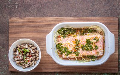 Lachs aus dem Ofen mit Zitronen-Salsa Verde