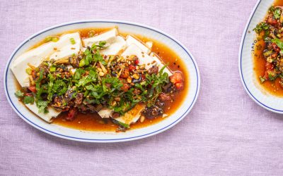 Seidentofu mit asiatisch inspirierter Caponata