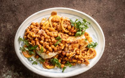 Zitronen-Chili Fisch mit Kichererbsen