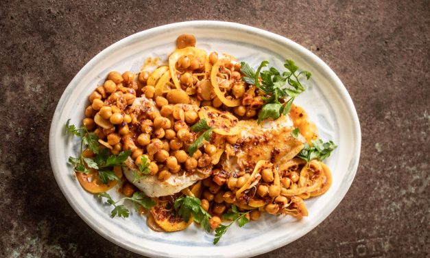 Zitronen-Chili Fisch mit Kichererbsen