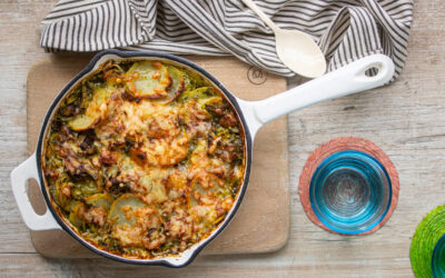 Kartoffel Gratin mit Lauch und Bärlauch